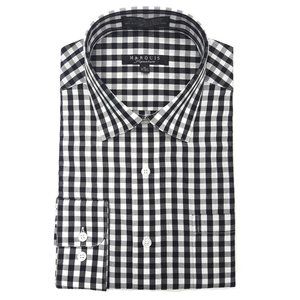 3X Marquis Black Gingham Long Sleeve 3XL 19-19.5